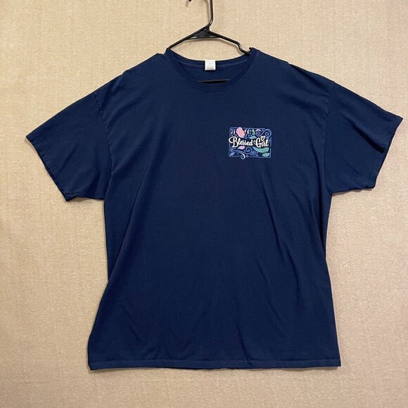 Fruit of the Loom Shirt Women's 2XL Navy Blue Graphic Short Sleeves - Picture 1 of 11